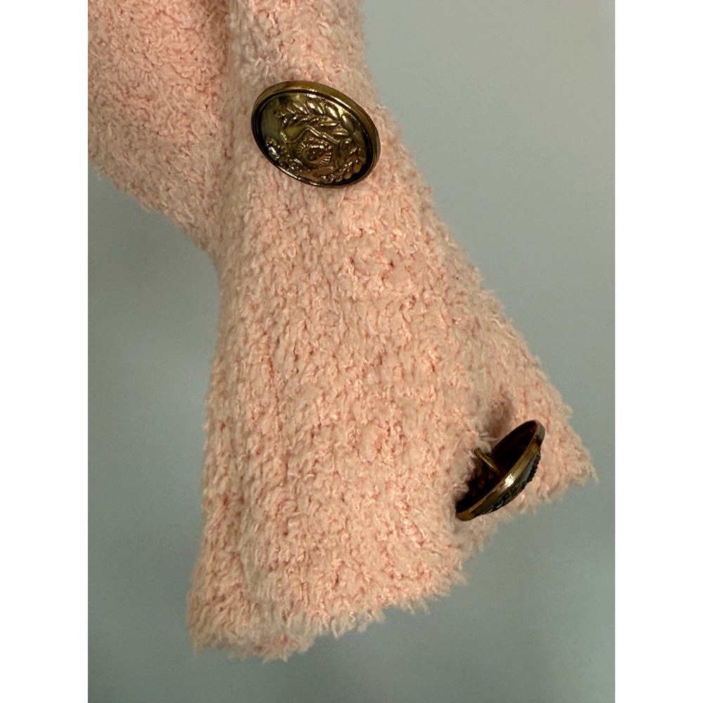 POL Cropped Sweater Pink Soft Fuzzy Button Detail Sleeve Women's L Boho Cozy - Picture 5 of 10